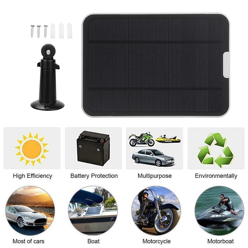 50W Micro Waterproof Solar Panel for Security Camera Outdoor Solar Power Charger with 3m/10Ft 5V USB Charging Cable