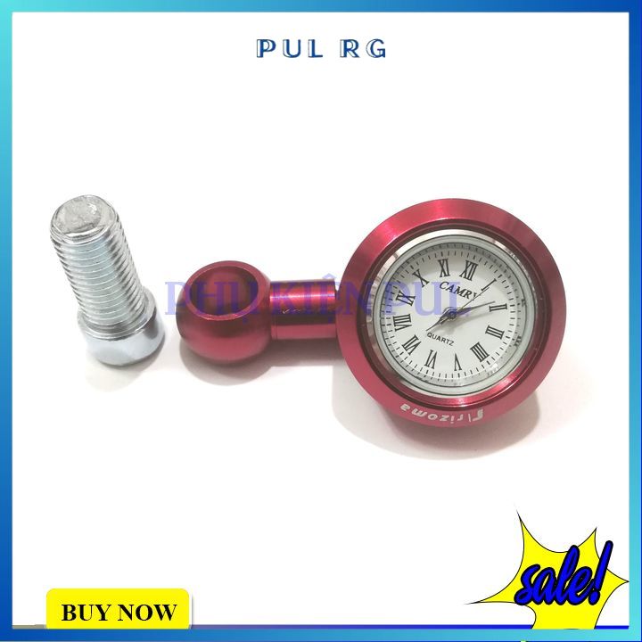 Đồng hồ gắn chân gương xe máy màu đỏ ốc chân 10li