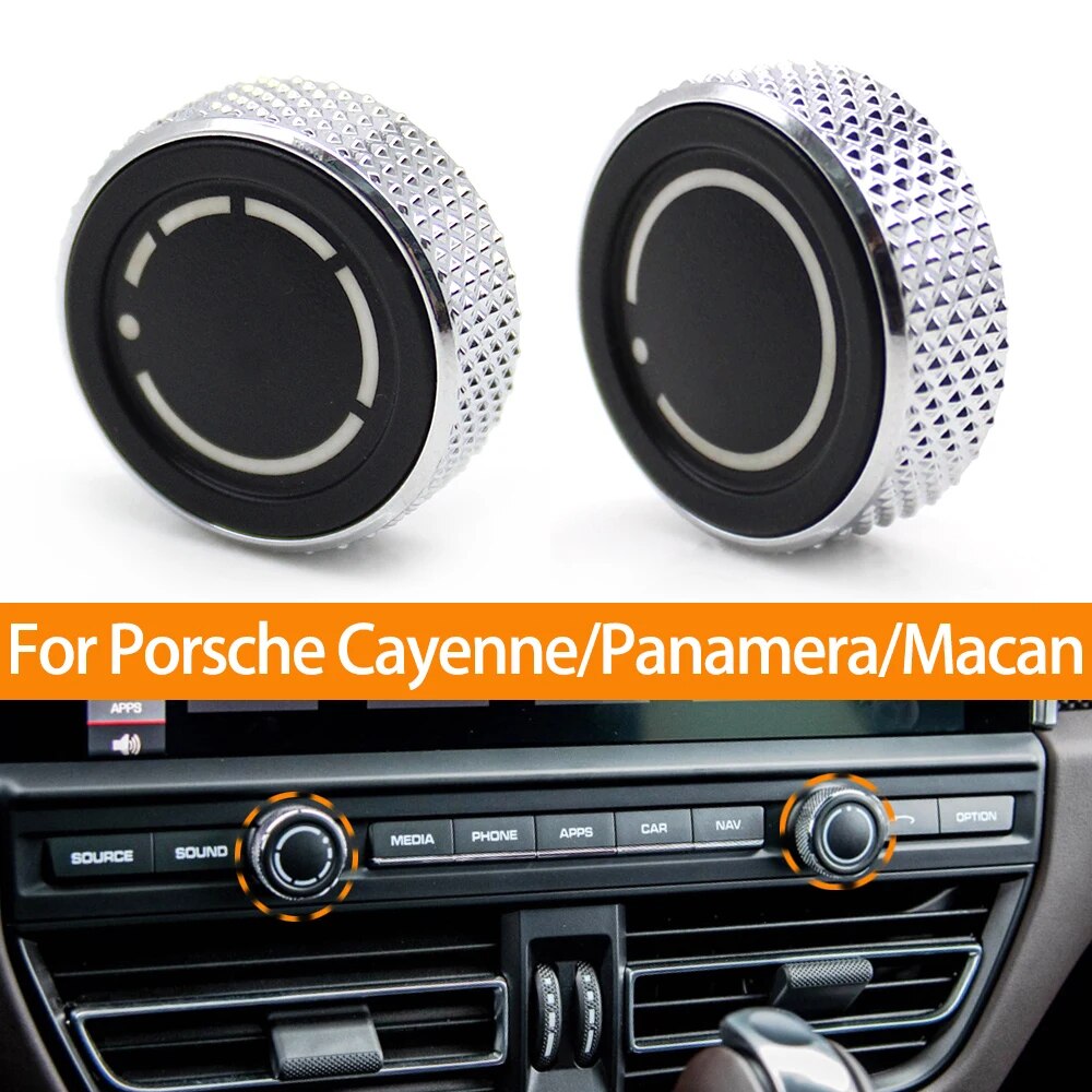 Car Dashboard Multi-media CD Player Audio Volume Control Knob Switch Button For Porsche Cayenne 7P5 Panamera 970 95B