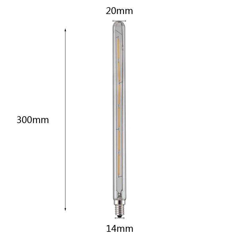 T300 e14 long tube led bulb warm white 300mm 6w