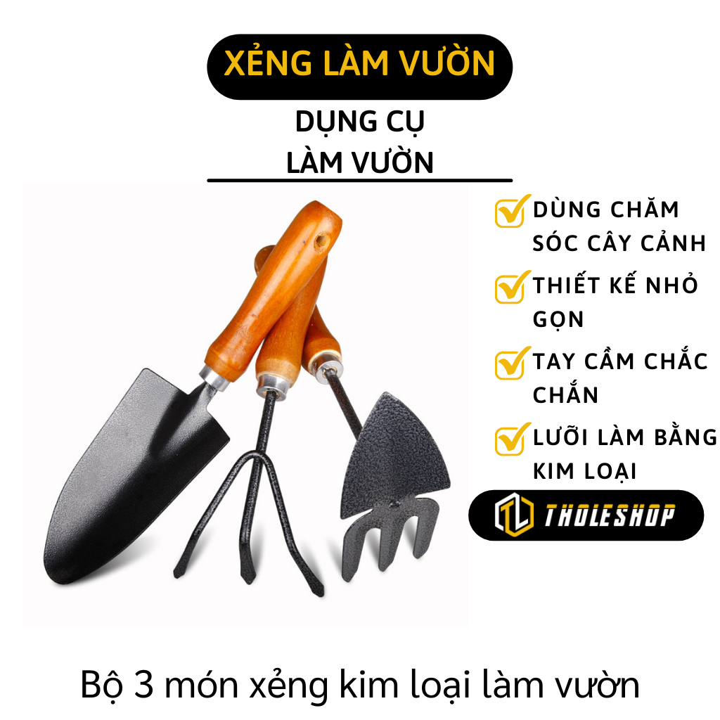 Bộ dụng cụ làm vườn gồm cào đất và xẻng - Bộ dụng cụ cuốc xẻng làm vườn mini chăm sóc chậu cây cảnh - Đồ làm vườn mini