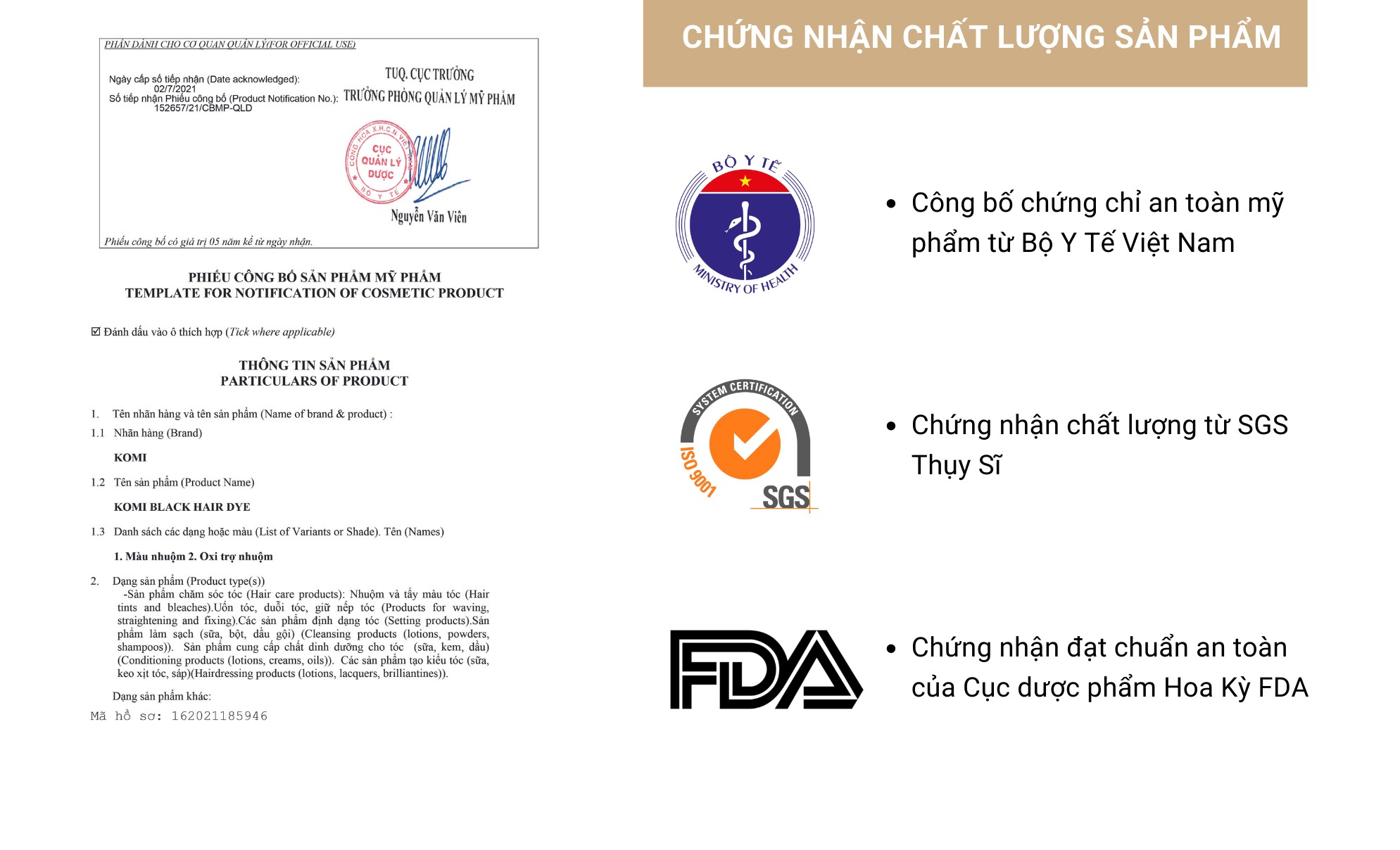 Dầu gội phủ bạc tóc Komi Nhật (Hàng Chính Hãng)