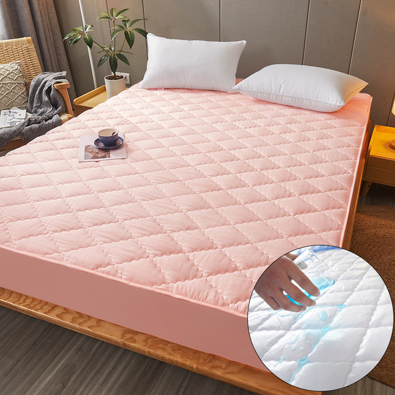 Waterproof Quilted Elastic Fitted Sheet Mattress Protector Couple Double Bed Euro Queen Bed Linen Breathable Mattress Pad Cover