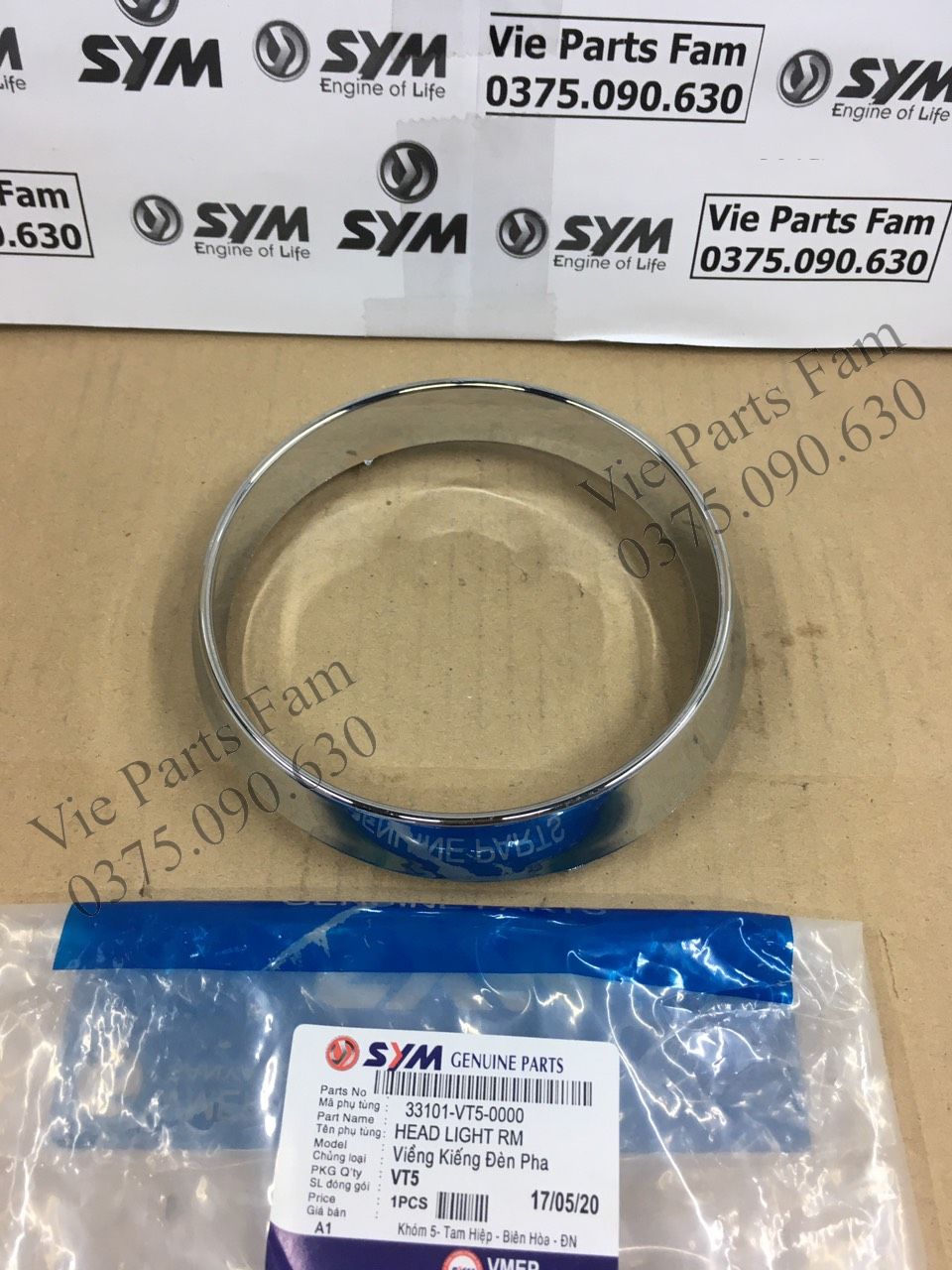 Viền đèn pha xe Attila Elizabeth SYM (dòng xăng cơ bình xăng con)