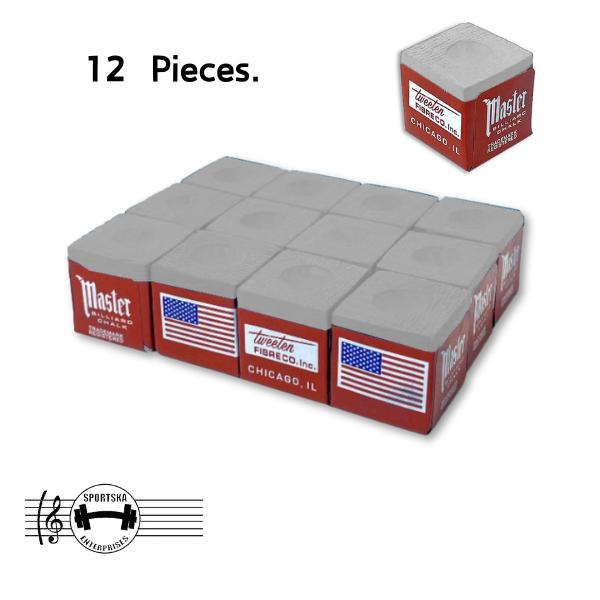 Master Billiard Chalk 12 Pieces. / 1 Dozen. Original Pool Cue Chalk