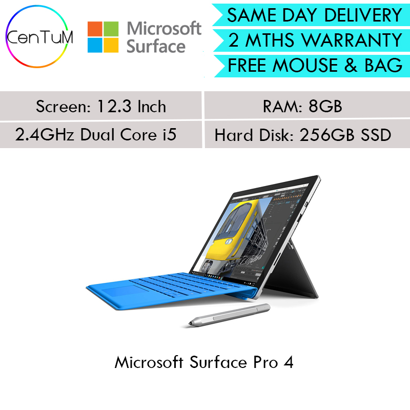 Same Day Delivery Refurbished Microsoft Surface Pro 4 12 3 Inch Core I5 8gb 256gb Ssd Win10 Up To 24 Months Warranty Lazada Singapore