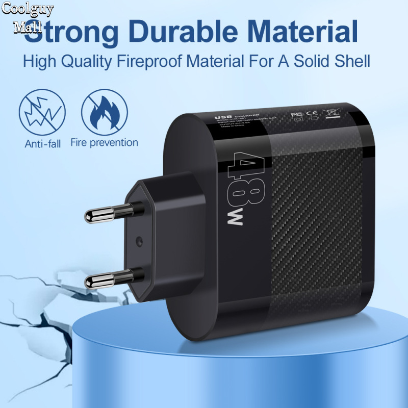 USB Wall Charger 48W 6-Port Fast Charging Block Adapter Plug Compatible For IPhone Android Tablet PC Mobile Phone
