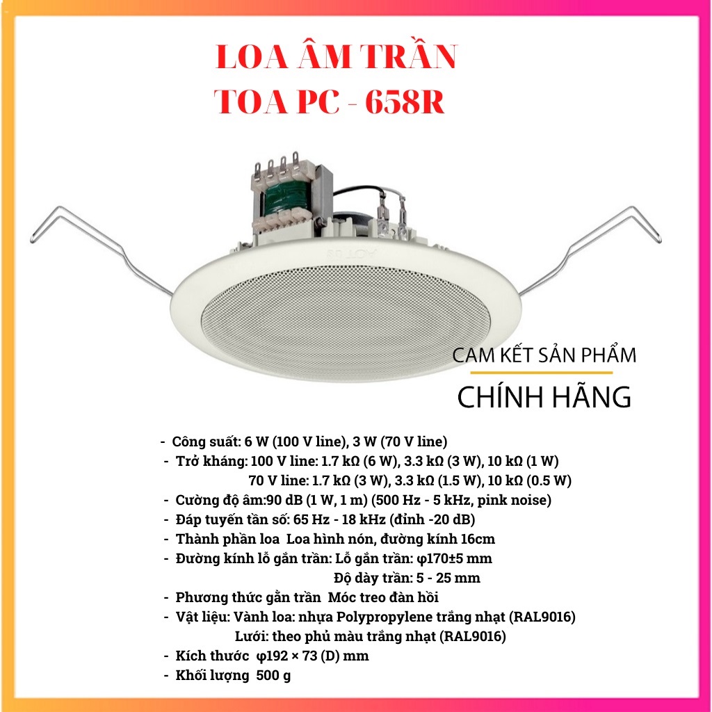 4 cái loa âm trần 6w toa pc-658r