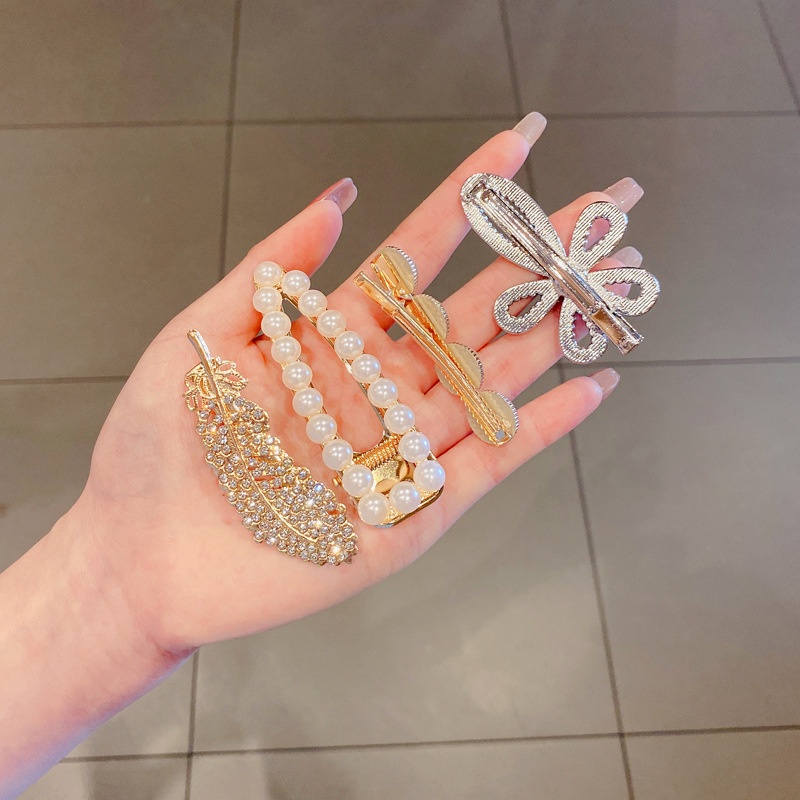 Bộ 5 mảnh Set Kẹp Tóc Đính Đá Phong Cách Hàn Quốc Cho Nữ
