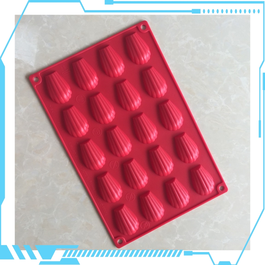 【Quality】 20 Cavity Madeleine Cake Mold Mousse Baking Pan Chocolate Snack Biscuit High Temperature.