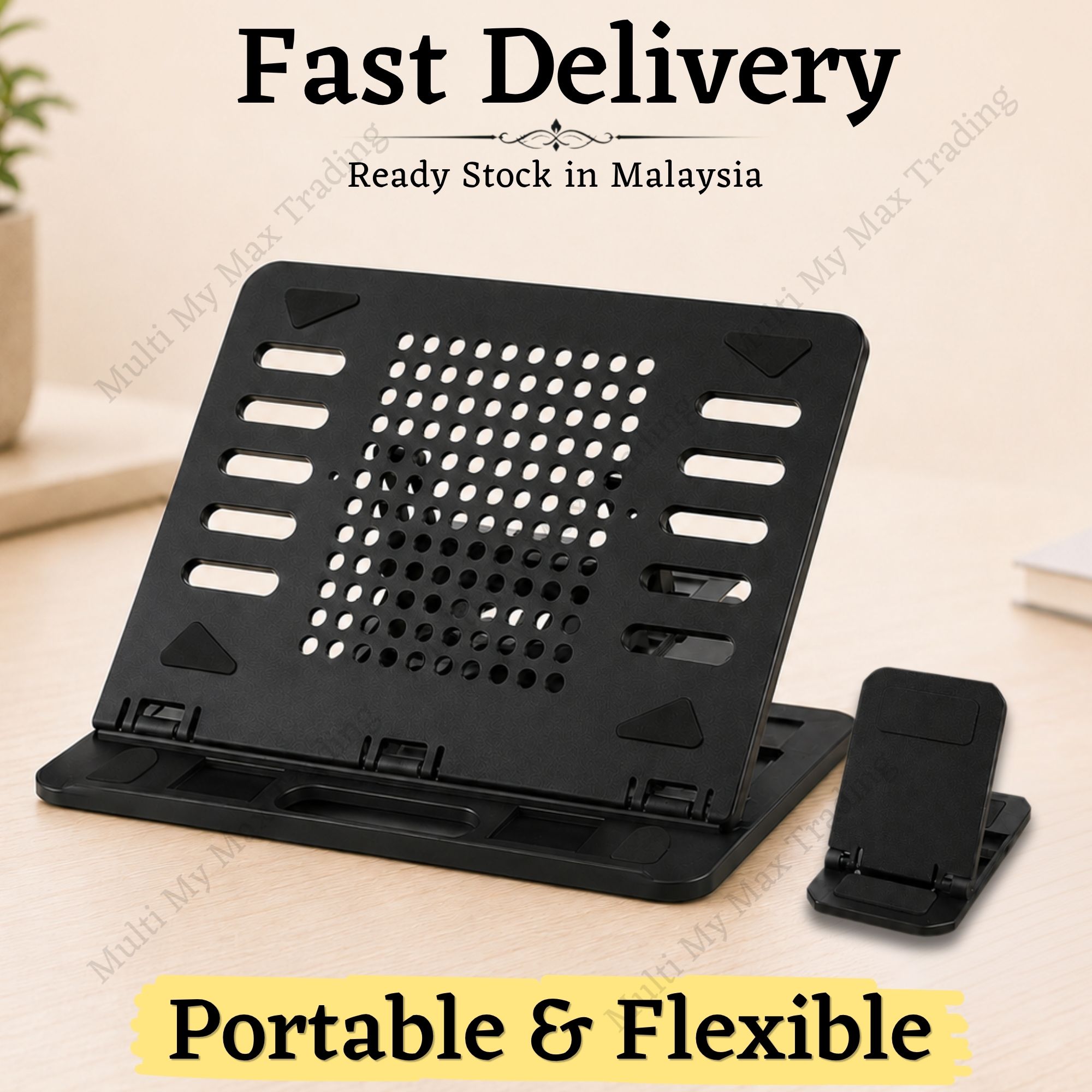 Draagbare, verstelbare, antislip, geventileerde laptopstandaard met warmteafvoer, notebookhouder, direct leverbaar.

_voghion.com