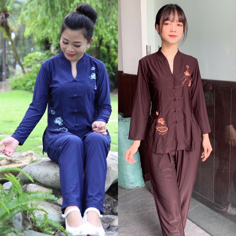 Đồ Lam Đi Chùa # Bà Lai Tim Vải Thun