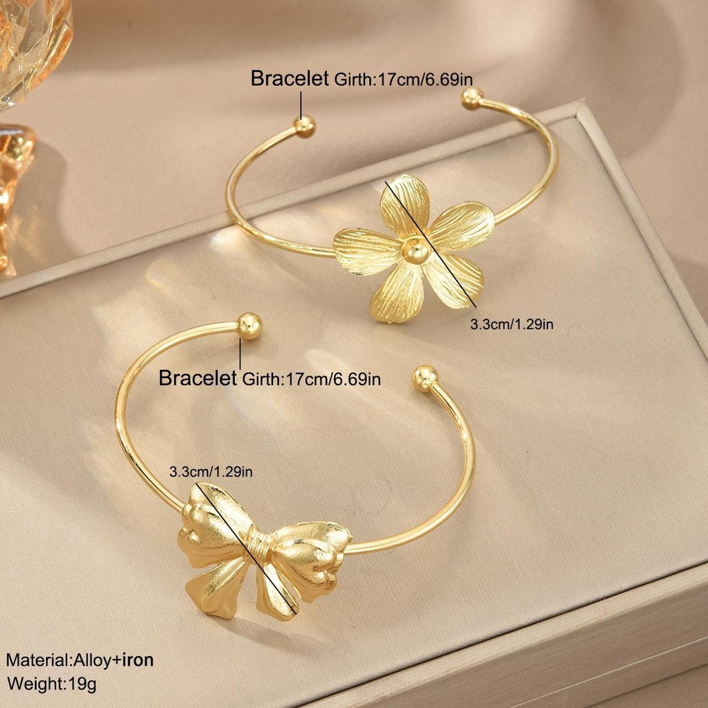 New%202025%202Pcs/Set%20Buy%201%20Take%201%20Retro%20Bow%20Knot%20Bracelet%20Bangles%20for%20Women%20Girl%20Gold%20Metal%20Fashion%20Accessories%20Gifts%20-%20Image%203