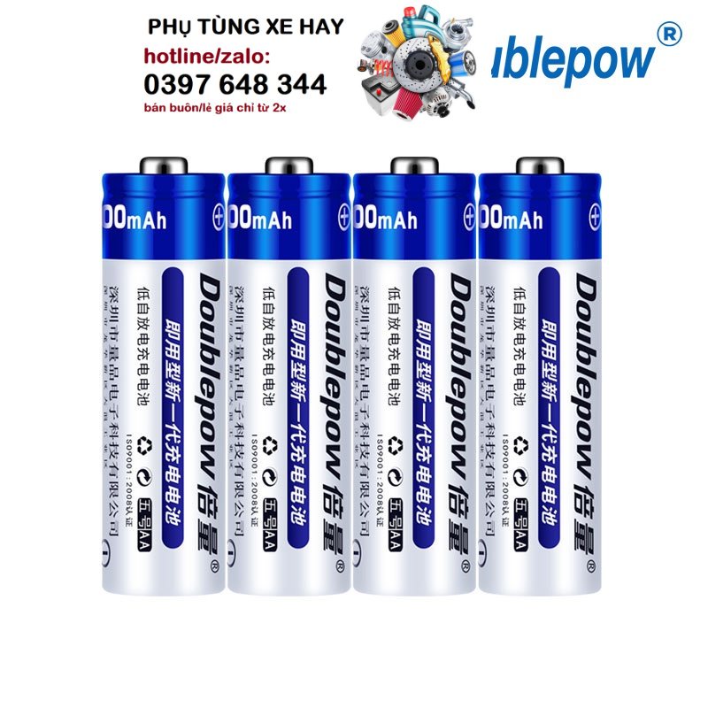 Bộ 04 pin sạc aa 1200mah doublepow