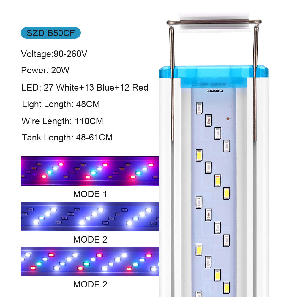 Seven Master RGB Aquarium Led Light Waterproof Fish Tank Light Aquarium Accessories Water Grass Lamp Four Rows Clip