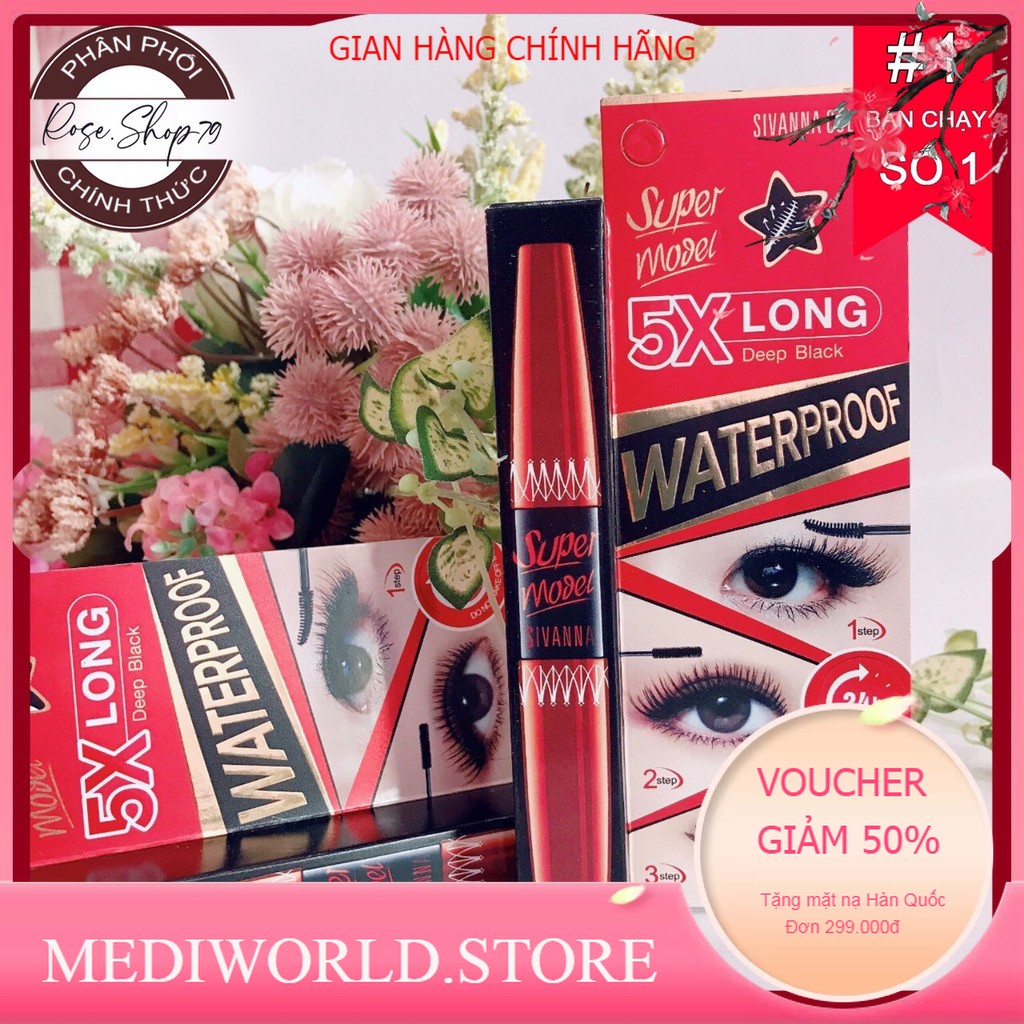 MASCARA NỐI MI SUPER MODEL 5X LONG SIVANNA THÁI LAN