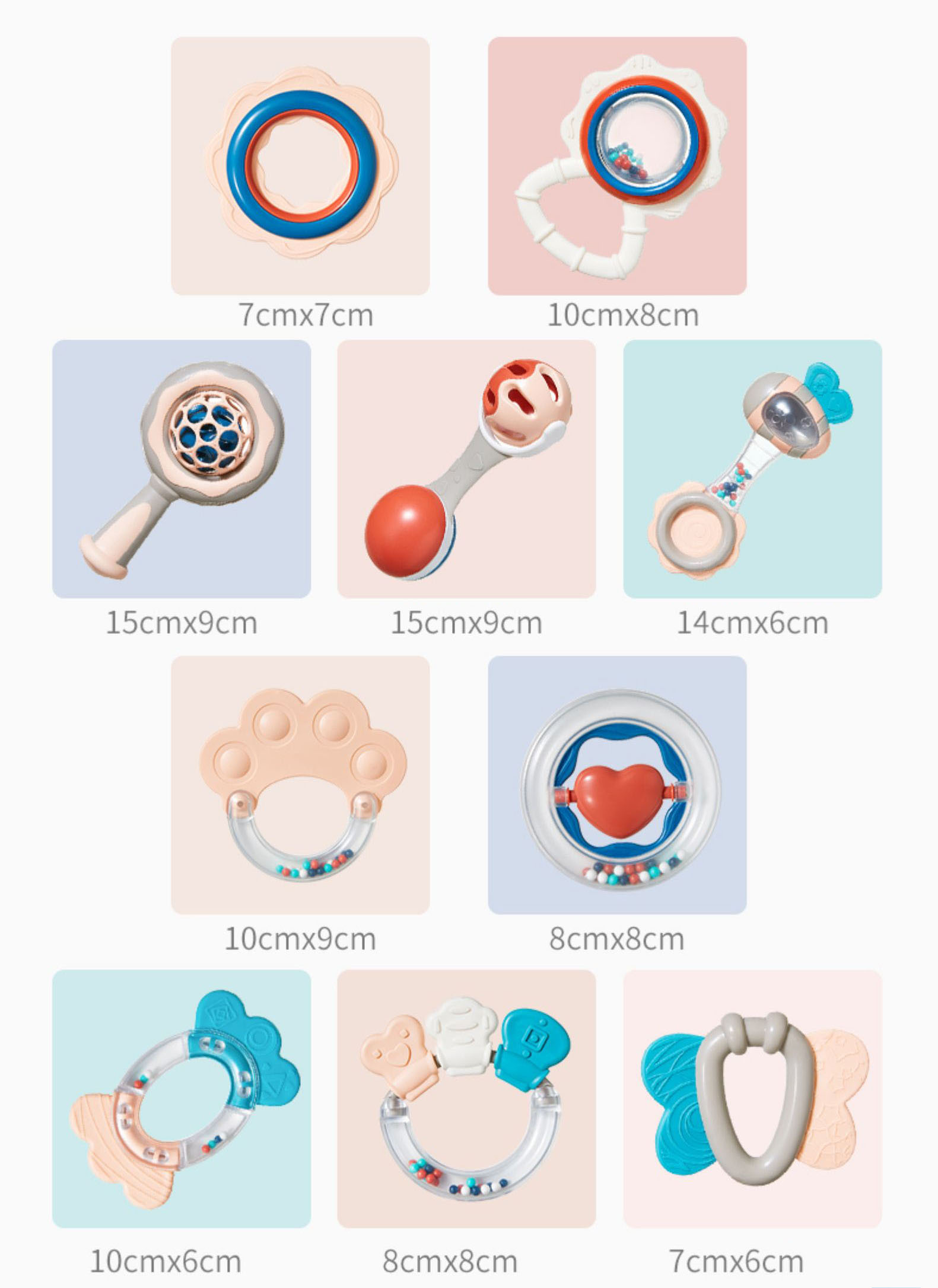 Set 10 Món Đồ Chơi Lục Lạc Gặm Nướu - KUB