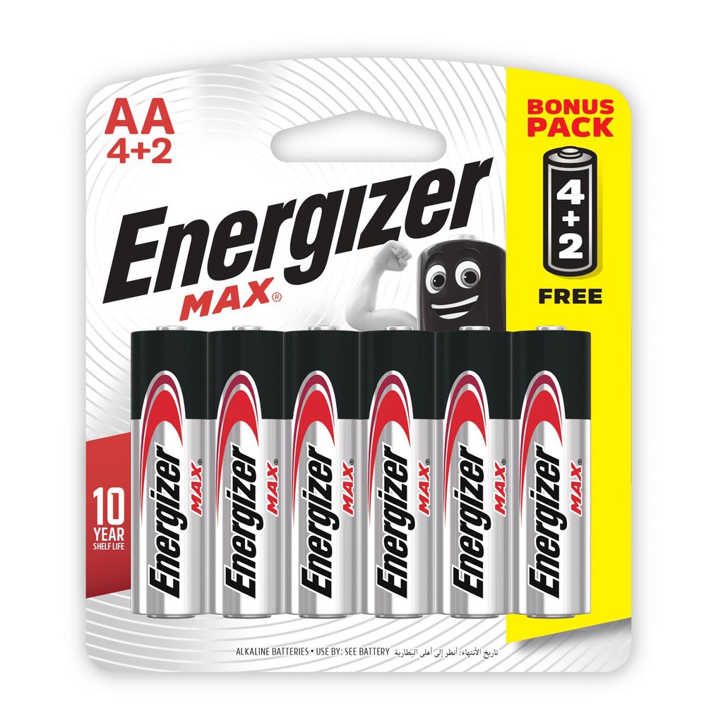 Aa Energizer Max E91 Bp4+2 Batteries - Pack of 4 Get 2 Free
