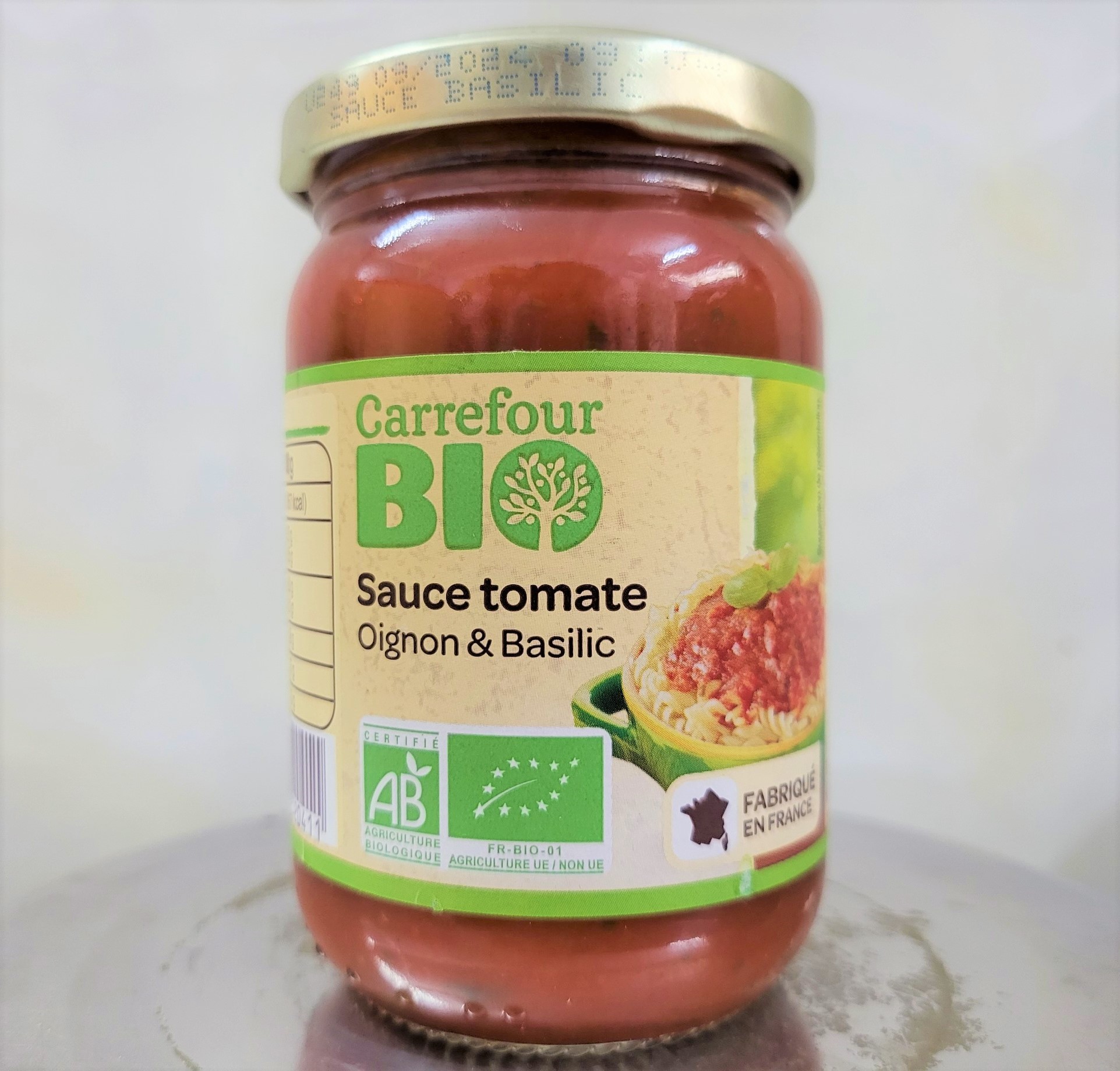 [Lọ 200g] [Organic] XỐT CÀ CHUA VÀ HÚNG QUẾ HỮU CƠ [France] CARREFOUR BIO Tomato & Basil Sauce