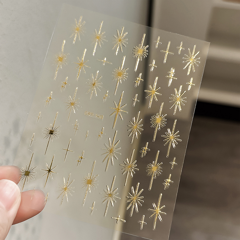 Star Radiant Nail Decals Transfer Stickers 3D DIY Line Nail Art Decoration.
