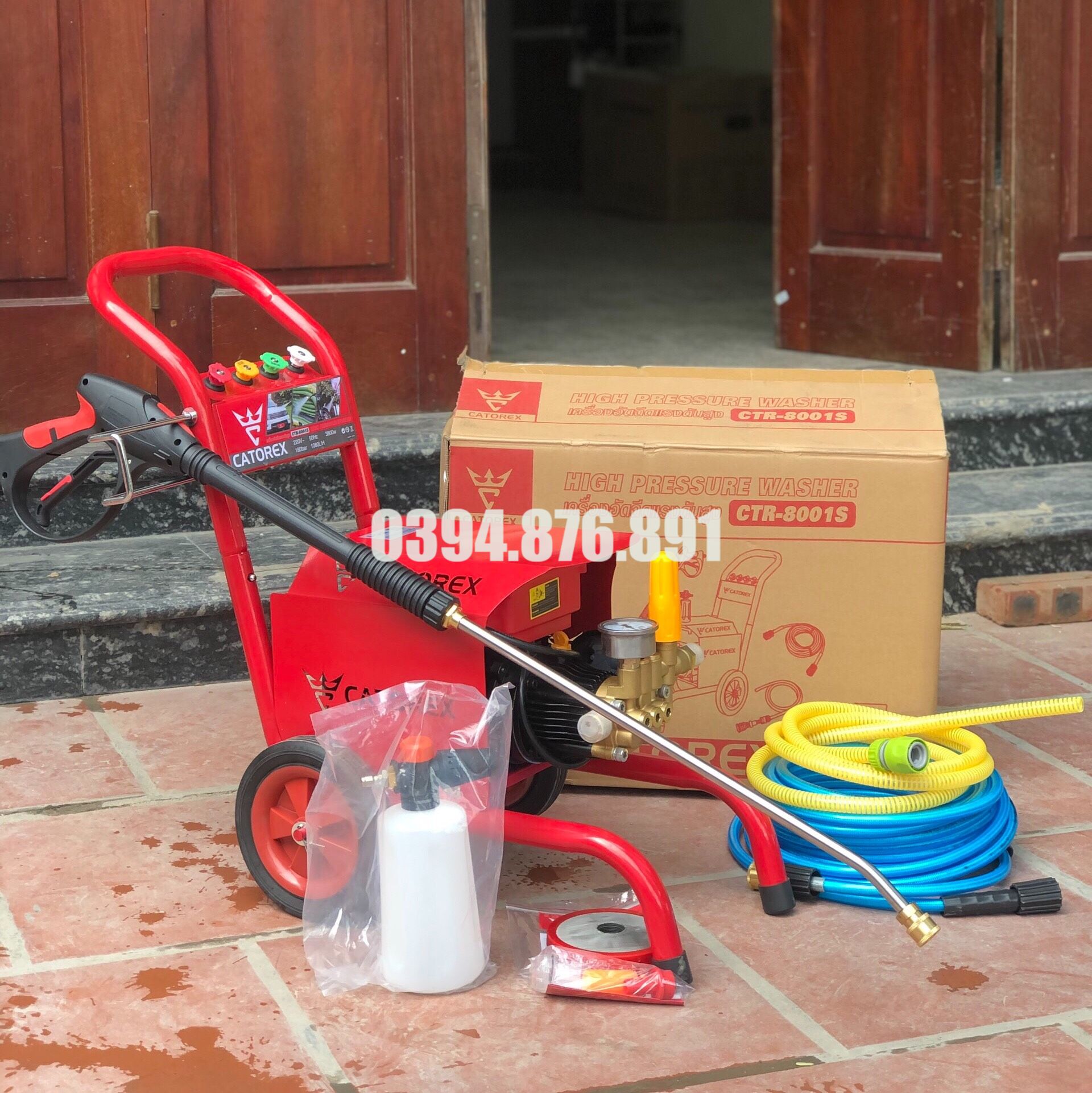 [FREE SHIP] [VIDEO] Máy Rửa Xe Cao Áp 3.8Kw Catorex