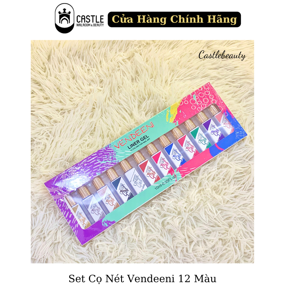 Set Cọ Nét Vendeeni 12 Màu, Gel Vẽ Nét