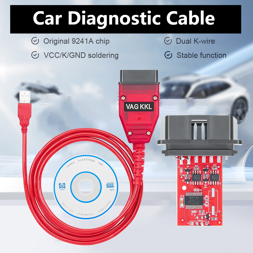 ❉■ For VAG KKL Scanner Tool FTDI FT232RL Chip OBD2 Car Diagnostic Interface Cable USB Car Diagnostic Cable For VW/Audi/Skoda/Seat