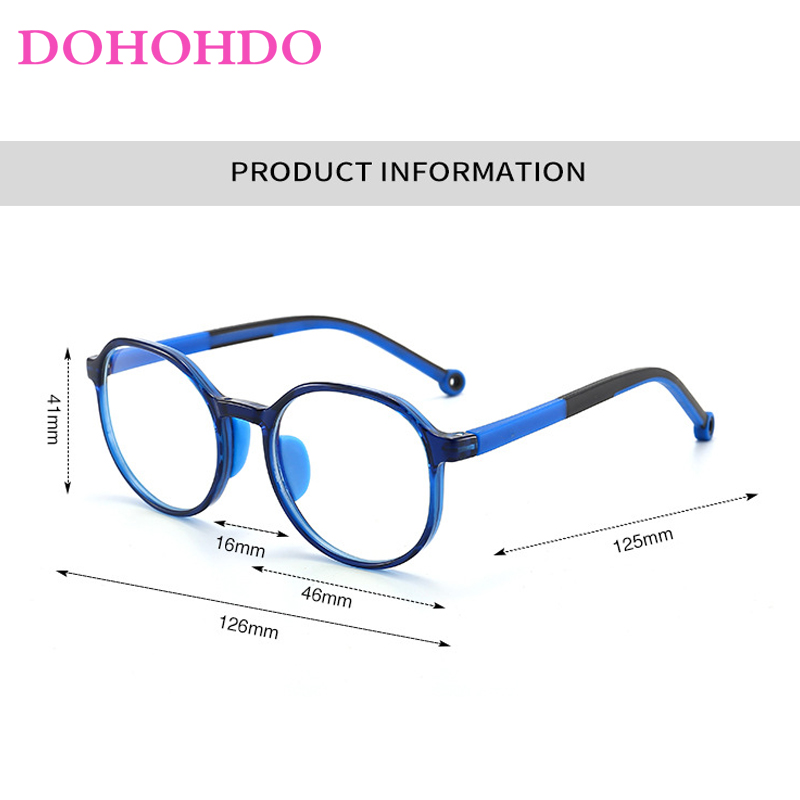 Anti Blue Light Glasses For Kids TR90 Round Optical Medical Glasses ...