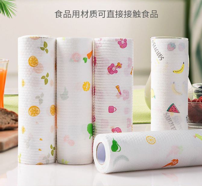Oil absorbing paper roll-multifunctional kitchen dishcloth-super long reusable washable