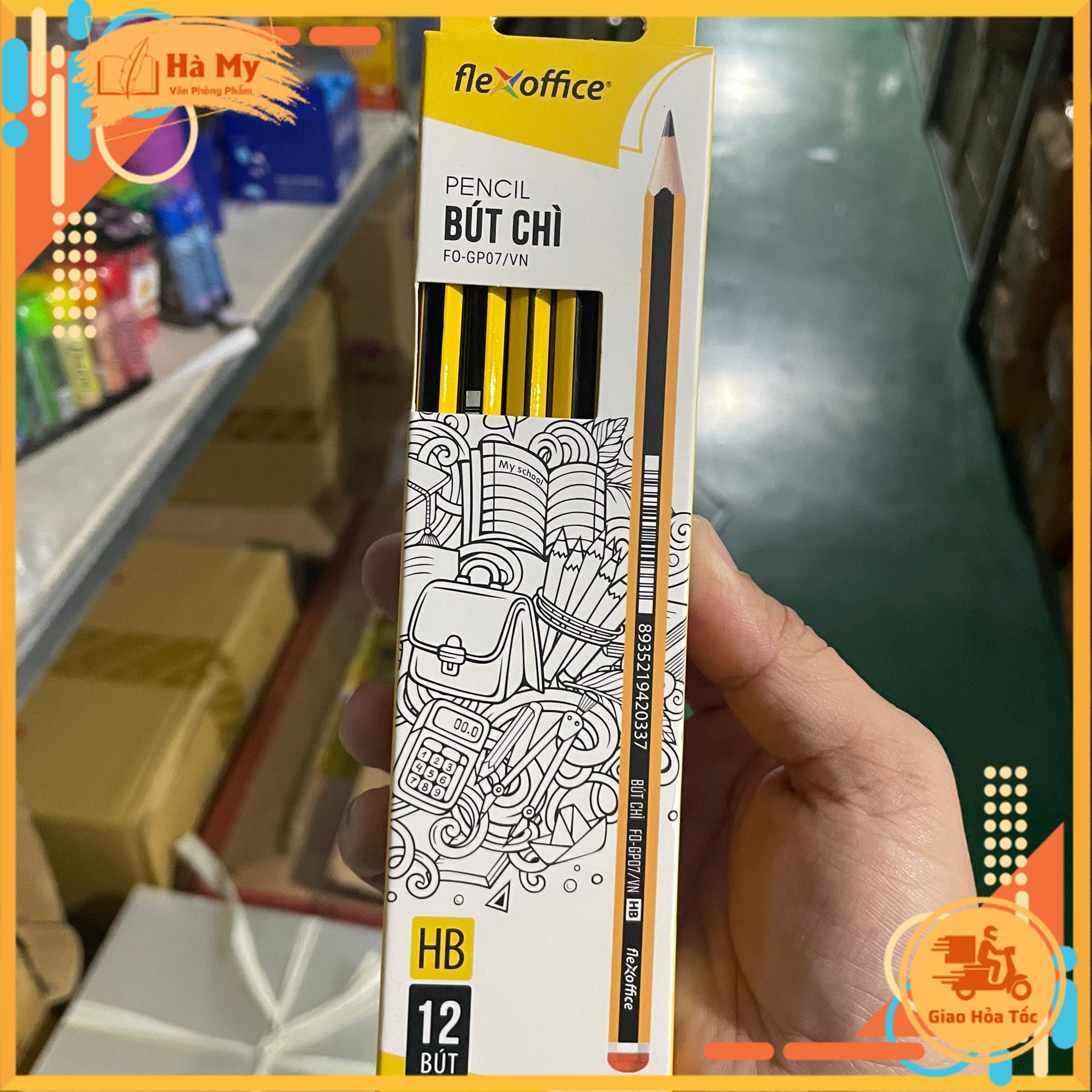 (Hộp 12 Cây) Bút Chì Gỗ HB Flexoffice FO-GP07/VN