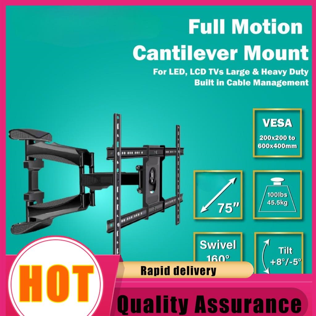 Full Motion TV Wall Mount Bracket FIT to 45 75 50 55 60 65 70 Inches