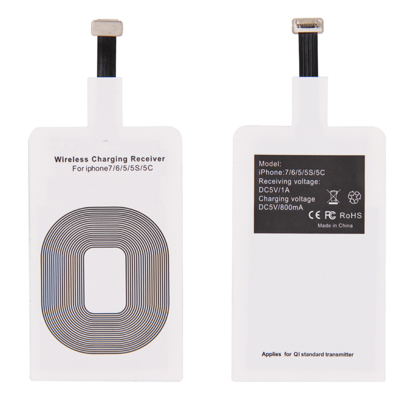 Lightweight Qi Wireless Charging Receiver For Android Apple Phone Universal Micro USB Type C Fast Charger Adapter. 