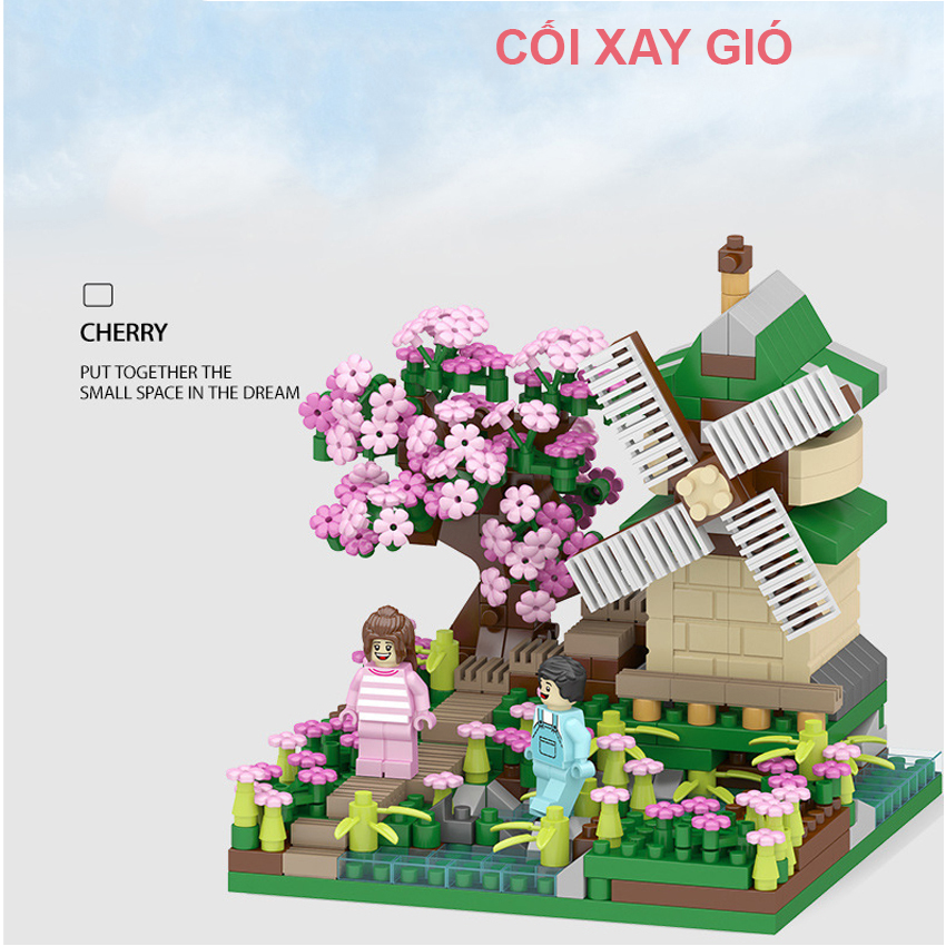 Đồ chơi lê gô xếp hình Ngôi nhà hạnh phúc - Cối xay gió cho bé gái Children Store, đồ chơi le go lắp ráp, lê go cho bé trai, le gô giá rẻ, đồ chơi trẻ em