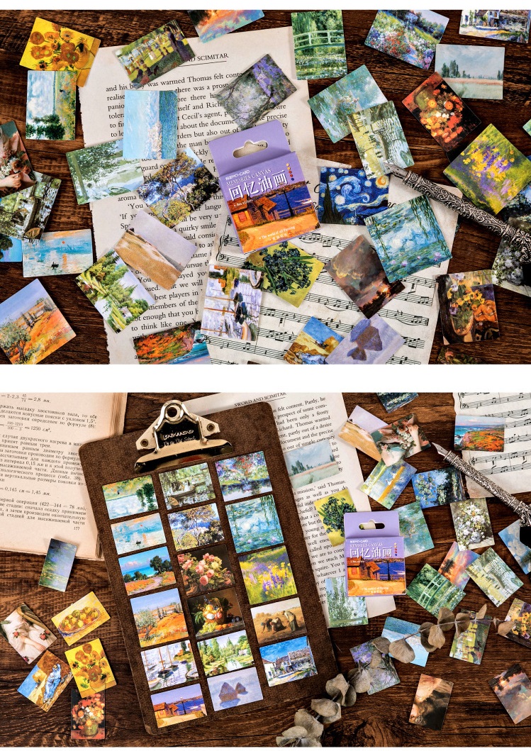 Hộp 45 stickers hình tranh cổ điển