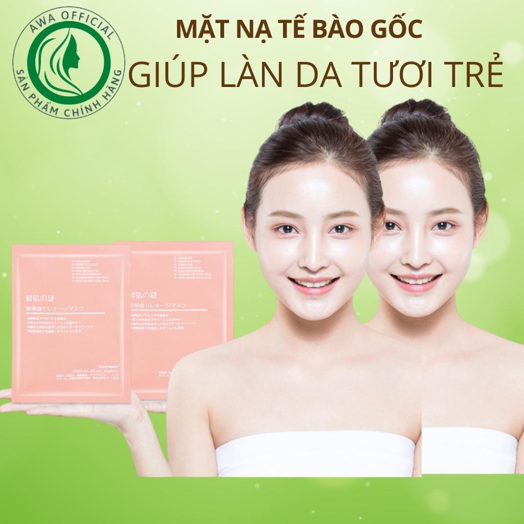 Mặt Nạ Nhật Chính Hãng Tế Bào Gốc Nhau Thai Cừu cuốn rốn Beauty cấp ẩm dưỡng da, tái tạo Collagen chống lão hóa, giảm mụn 40ml
