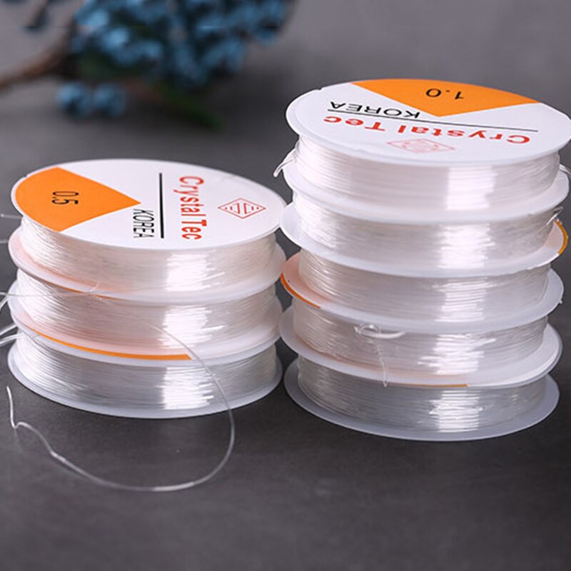 Cuộn dây cước co giãn, dây gân xỏ vòng hạt handmade (size 0.8 - 1.0mm)