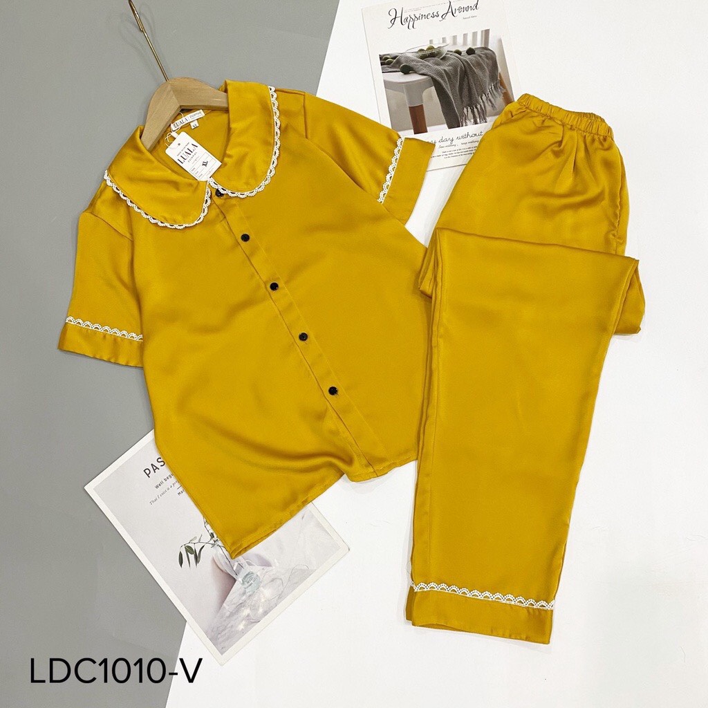 Bộ ngủ bijama lụa latin cao cấp mềm mịn mặc nhà CD01