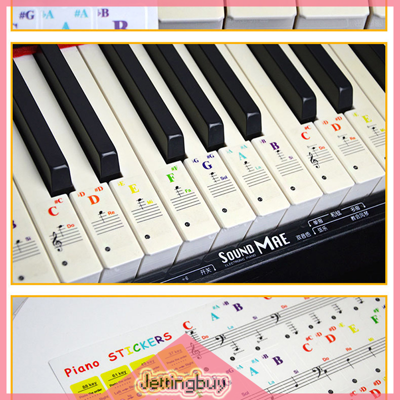 Flash Sale Keyboard notes Sticker 88/61/54/49/37 keys Piano Sticker Transparent