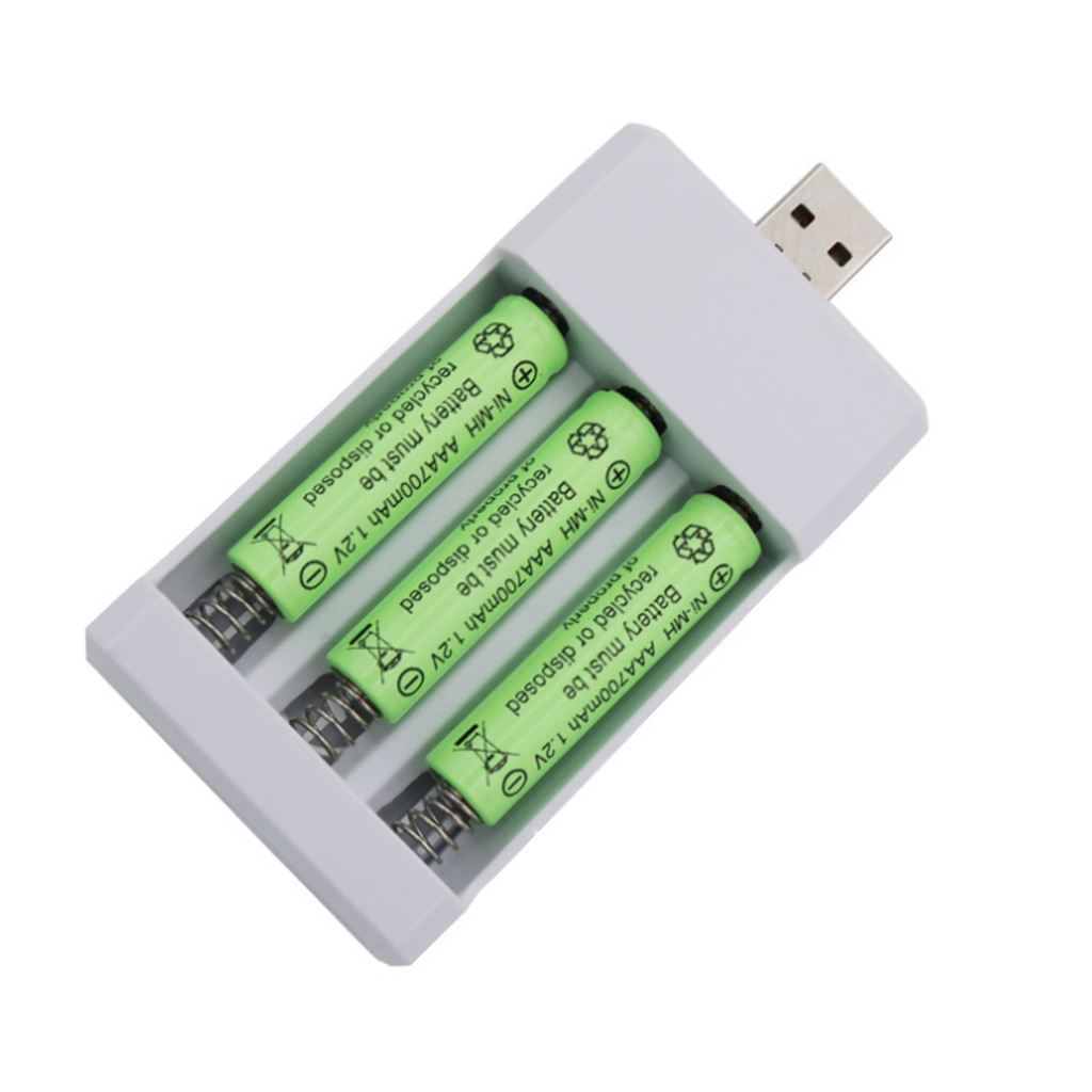 3 solts Bộ sạc pin Adapter Phích cắm USB Bộ sạc pin cho phổ AA/AAA
