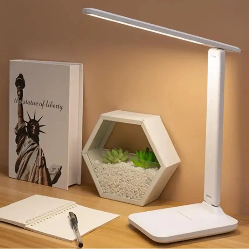 Led Eye Protection Desk Lamp Touch Dimming Bendable Table Lamp USB Charging Stand Light Student Dormitory Bedroom Bedse Light