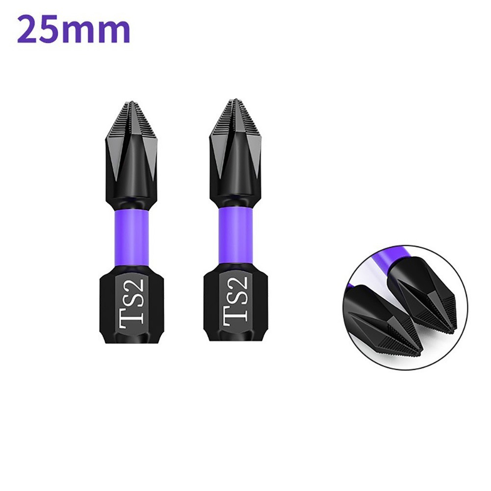 Unnicoco 2Pcs Non-slip PH2 Magnetic Batch Head Cross Screwdriver