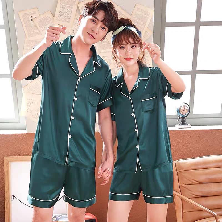 Bộ Đồ Pijama Cộc Tay Chất Lụa Satin Cao Cấp Nhiều Màu