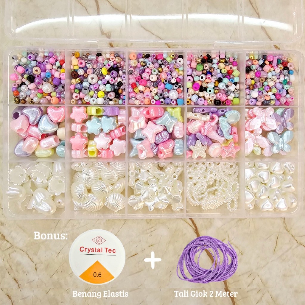 Set Manik Manik Murah Lucu 1 Box DIY Beads - SM012 Bahan Premium