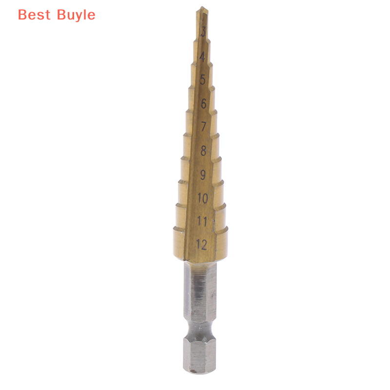 💖Best Buyle HITN Mũi Khoan Bậc Tráng 3-12Mm Mũi Khoan Tay Cầm Lục Giác Dụng Cụ Khoan Kim Loại