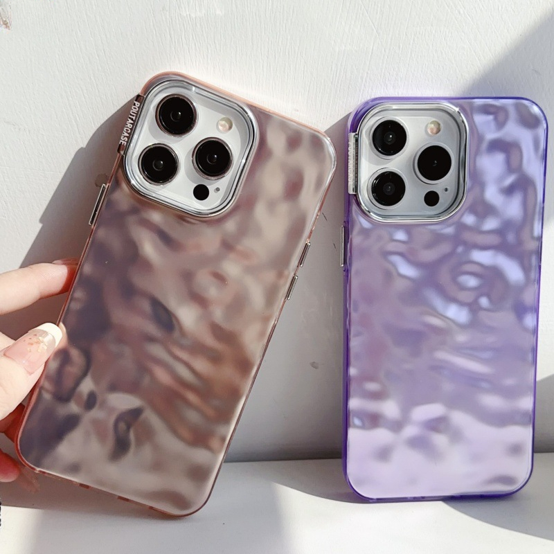 KISSCASE Electroplated Wrinkled IMD Phone Case for IPhone 15 Pro Max Case Solid Matte Anti Fingerprint Shockproof Acrylic Case for IPhone 14 13 12 11 Pro Max 14 Plus Back Cover