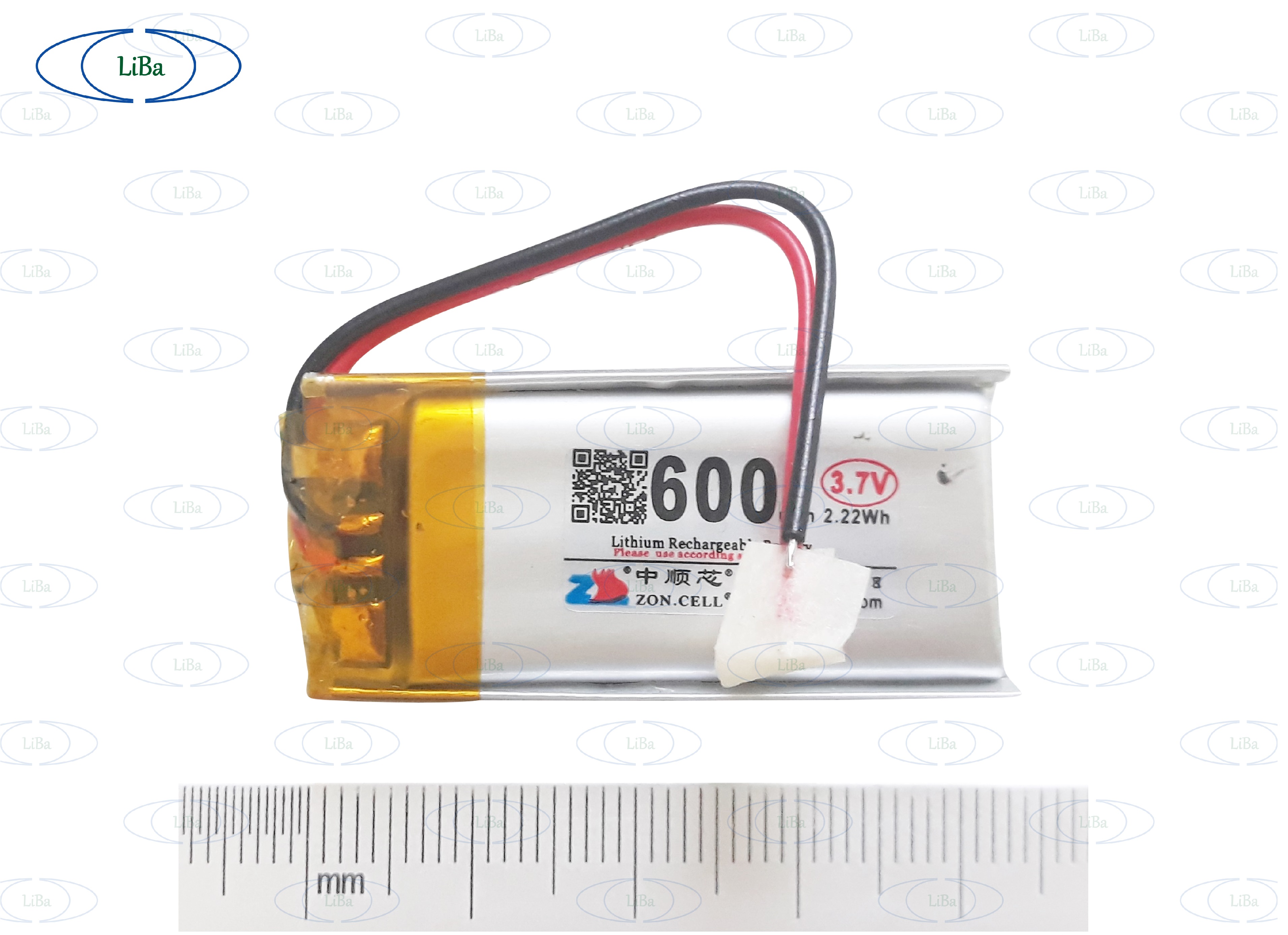 [HCM]Pin Lithium Polyme 3.7V 600mAh 5 x 20 x 40 mm _ LiBa