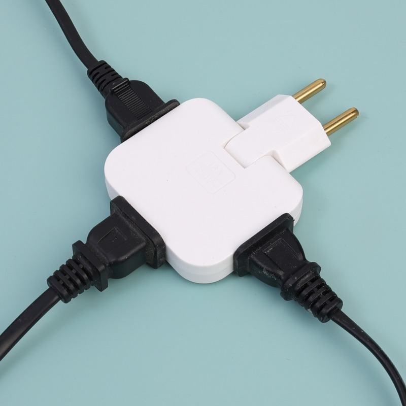 Rắc cắm Châu Âu 3 tụ AC điện 180 ° xoay Bộ chuyển đổi ổ cắm 1 chuyển đổi 3 mở rộng ổ cắm điện nhiều phích cắm ổ cắm Bộ chuyển đổi điện xoay chiều