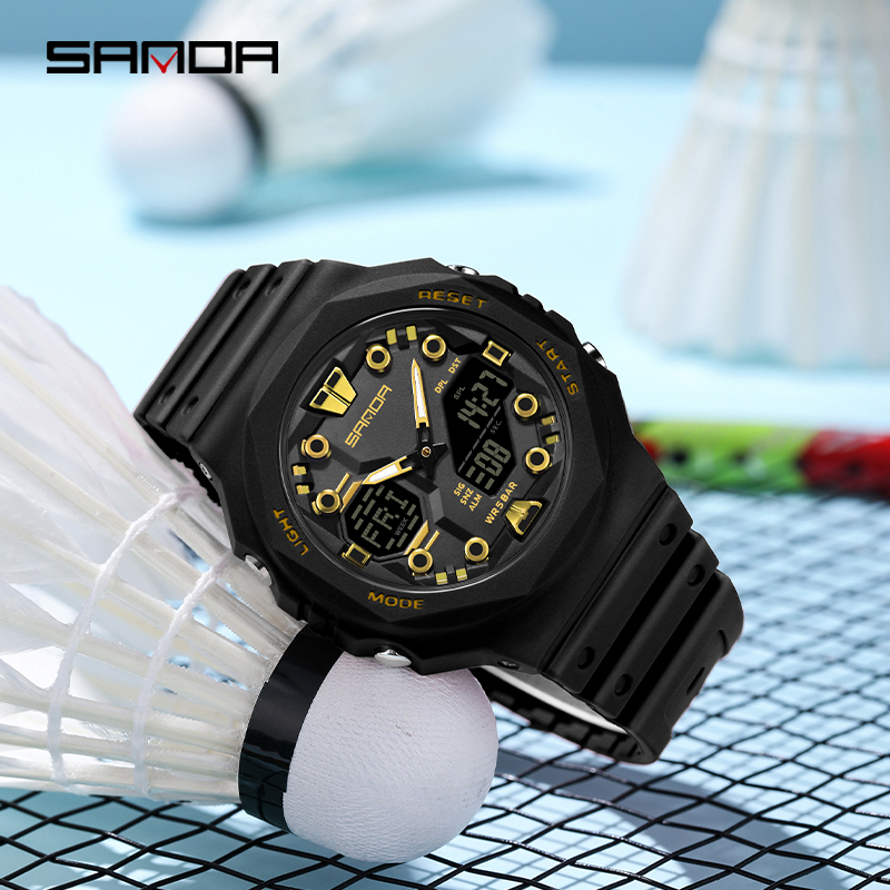 Sanda Large Dial Multifunctional Trendy Urban Outdoor Waterproof Sports Men's Watch SD6200-2.
