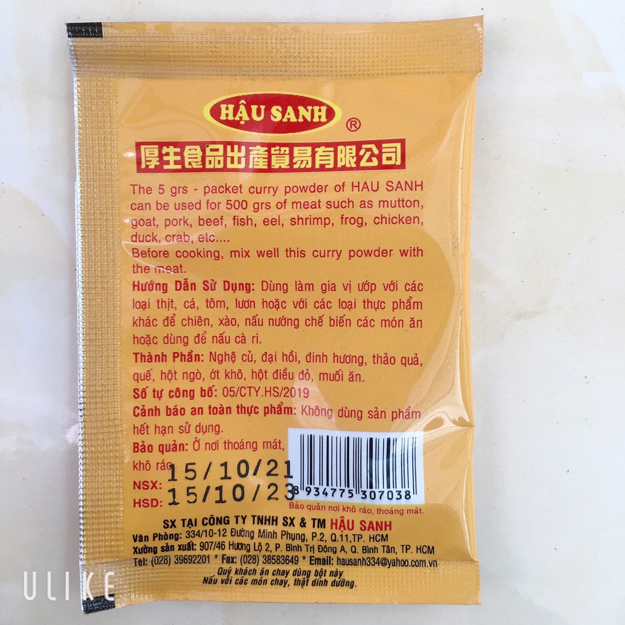 combo 5 gói bột cà ri hậu sanh thơm ngon
