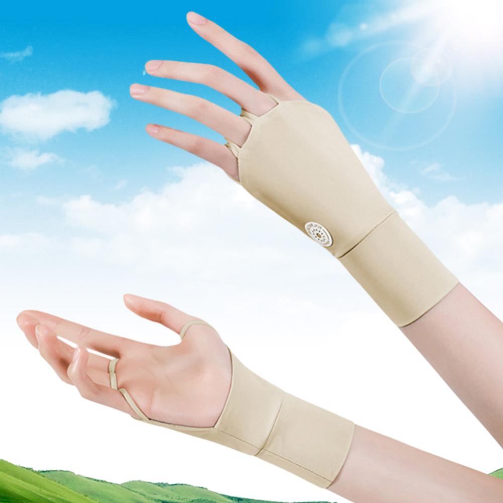 Women Protector Golf Gloves Cool Breathable Sun UV Protector Golf Glove Ice  Silk Hollow Palm Elastic for Outdoor Practice
